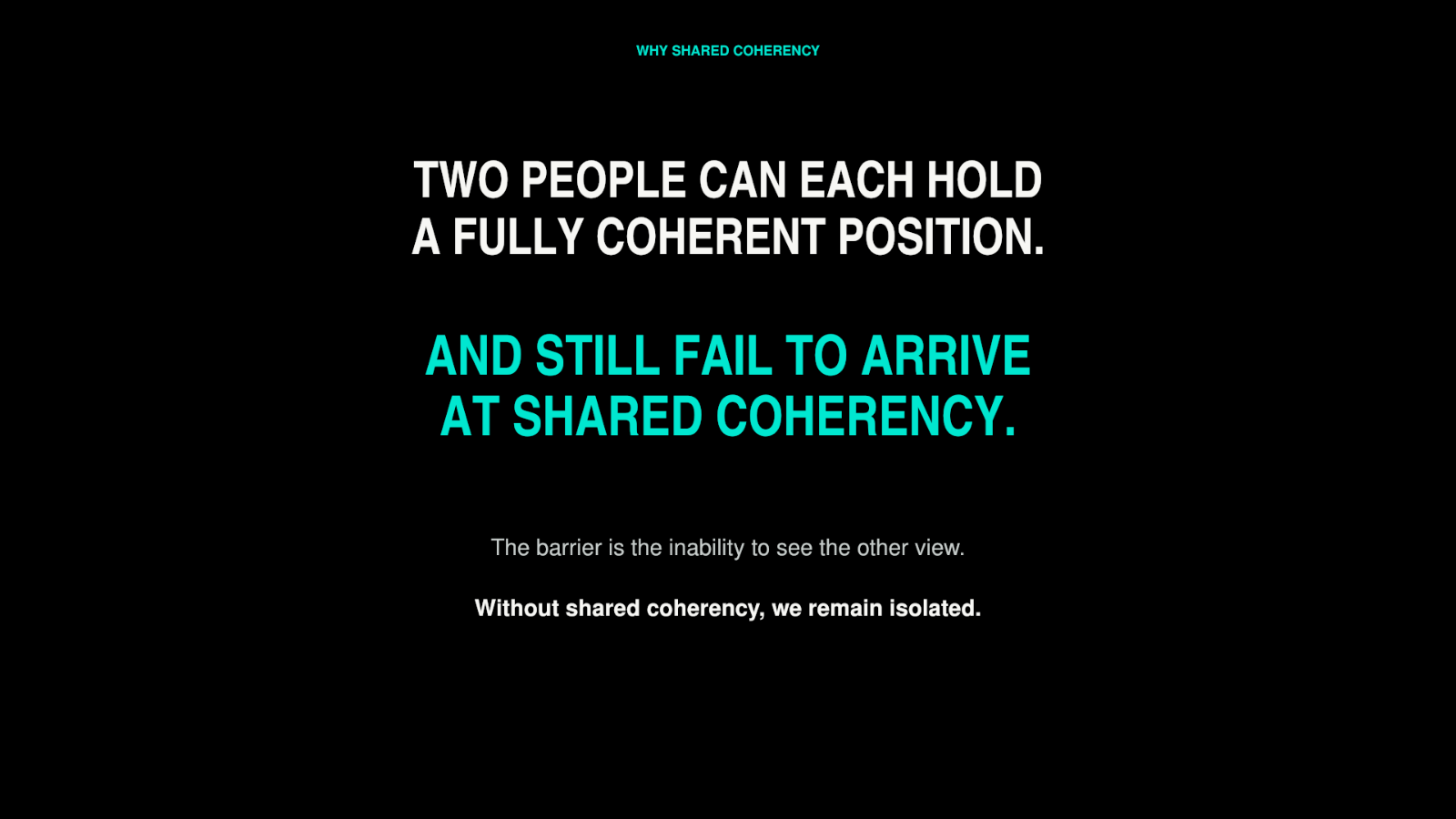 Why shared coherency.