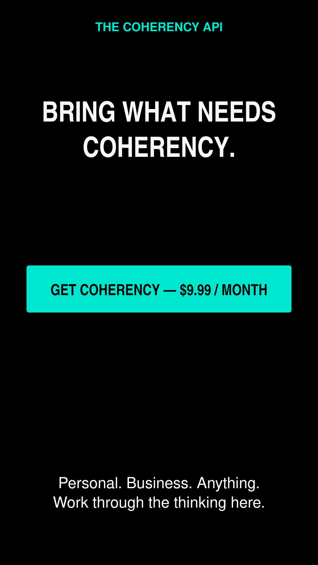 The Coherency API offer.